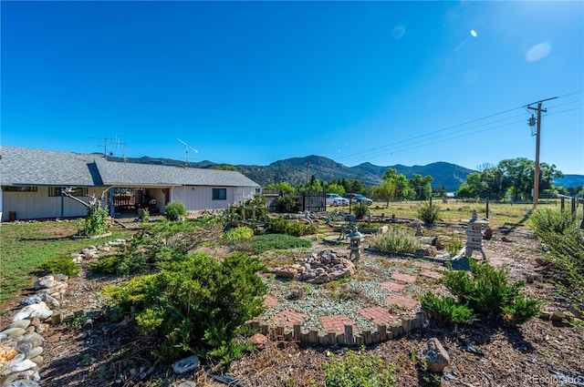 exterior space with a mountain view