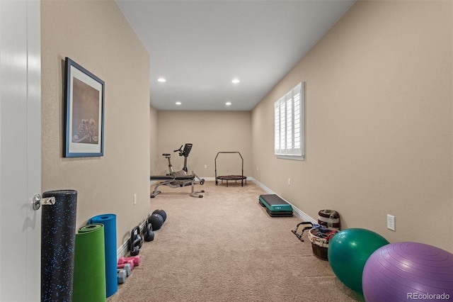 8272 E 55th Pl, Denver, CO 80238 - workout room featuring carpet floors and recessed lighting
