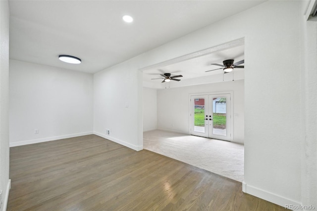 7780 Osceola St, Westminster, CO 80030 - unfurnished room with french doors, wood finished floors, and a ceiling fan