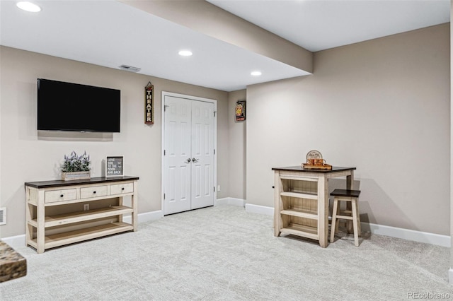 interior space with carpet floors