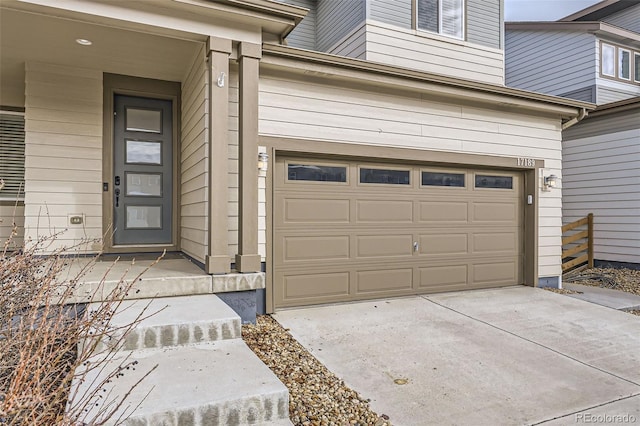 garage with driveway