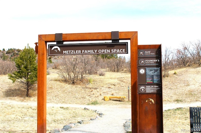 view of community sign
