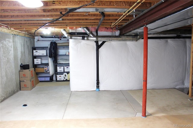 view of unfinished below grade area