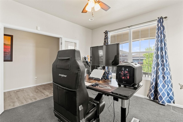 7018 E 123rd Pl, Thornton, CO 80602 - carpeted office featuring healthy amount of natural light, a ceiling fan, and baseboards