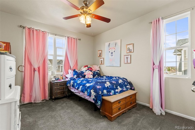 7018 E 123rd Pl, Thornton, CO 80602 - bedroom with carpet flooring, ceiling fan, and baseboards