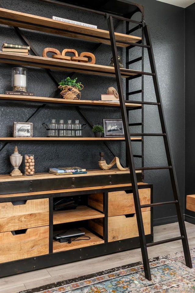 interior details with wood finished floors
