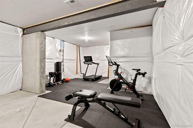 exercise area with visible vents