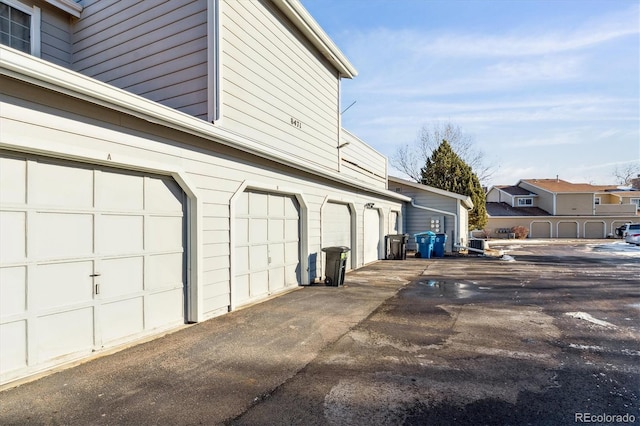 exterior space featuring a garage