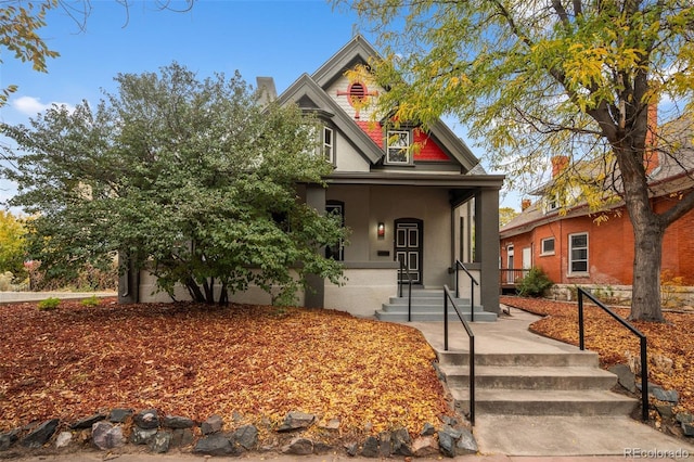 view of front of house with covered porch