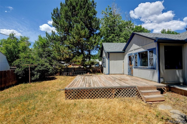 6788 Pierce Way, Arvada, CO 80003 - view of yard with a wooden deck