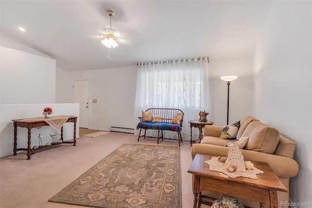1041 Rockafellow Ct, Canon City, CO 81212 - sitting room with baseboard heating, ceiling fan, and light carpet
