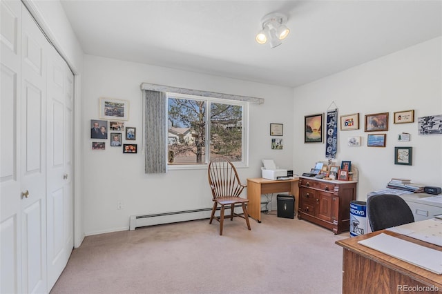 1041 Rockafellow Ct, Canon City, CO 81212 - office with a baseboard heating unit and light carpet