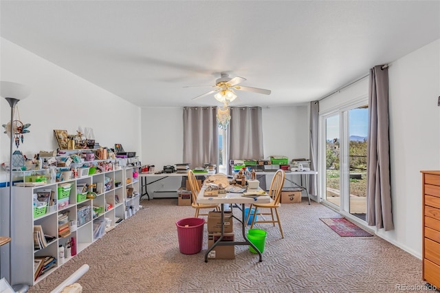1041 Rockafellow Ct, Canon City, CO 81212 - game room featuring carpet flooring and a ceiling fan