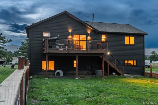 28364 Tresine Dr, Evergreen, CO 80439 - back of house featuring a wooden deck and stairway