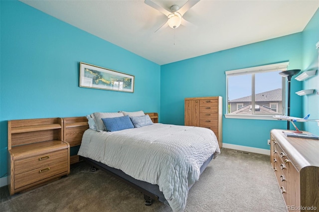 11346 E 27th Ave, Denver, CO 80238 - bedroom with carpet, baseboards, and a ceiling fan