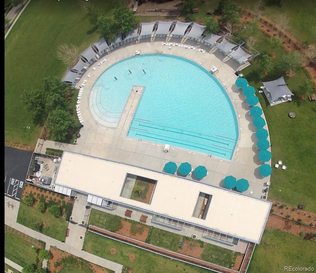 11346 E 27th Ave, Denver, CO 80238 - aerial view of property and surrounding area with a pool