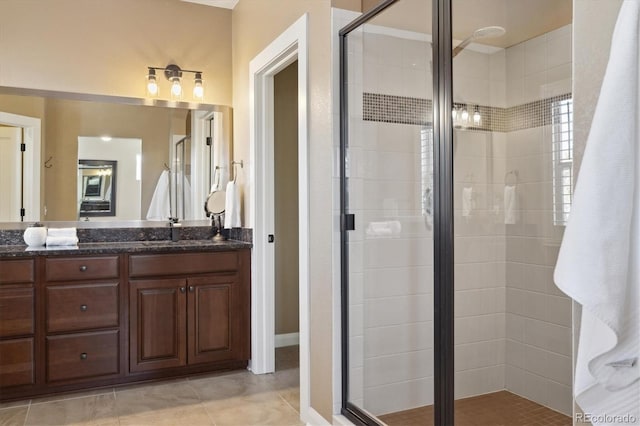 1950 W 67th Ave, Denver, CO 80221 - full bath featuring a stall shower, vanity, and tile patterned flooring