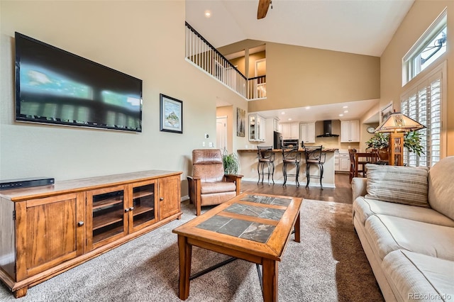 11522 Pine Grove Ln, Parker, CO 80138 - living area featuring high vaulted ceiling