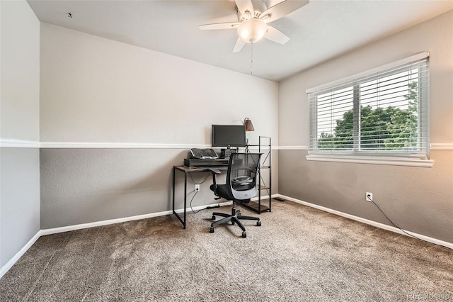 11522 Pine Grove Ln, Parker, CO 80138 - carpeted office with ceiling fan and baseboards