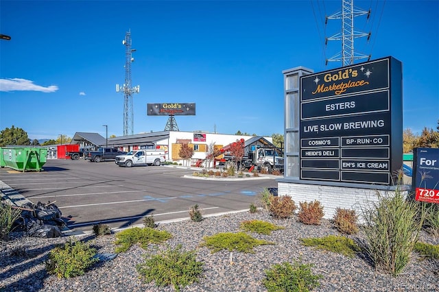 exterior details featuring a parking lot