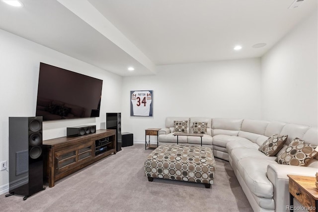 living room featuring carpet floors