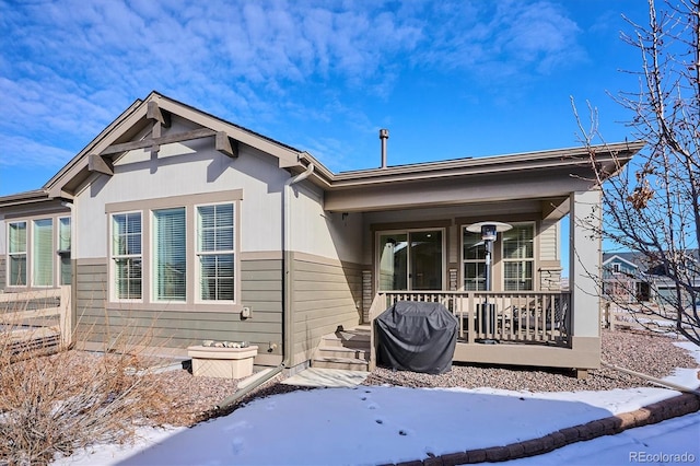 view of front of home with covered porch