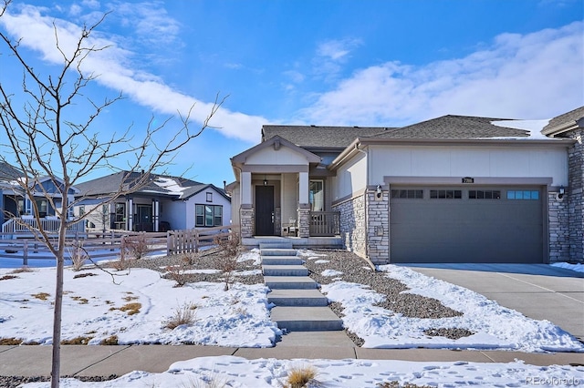 view of front of home with a garage