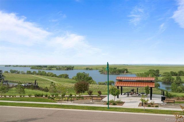 6737 S White Crow Way, Aurora, CO 80016 - view of community featuring a gazebo and a water view