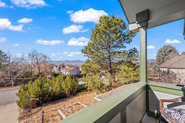 balcony with a mountain view