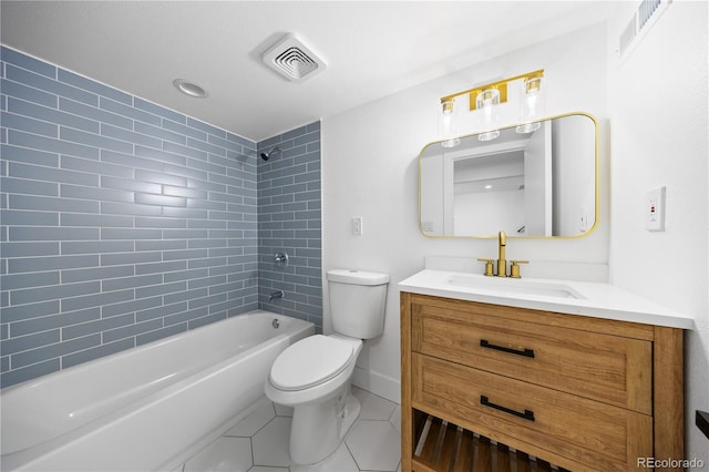 6643 W Roxbury Pl, Littleton, CO 80128 - bathroom with vanity, shower / washtub combination, and tile patterned flooring