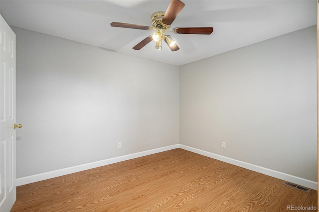 5214 S Tibet St, Aurora, CO 80015 - empty room with light wood finished floors, baseboards, and a ceiling fan