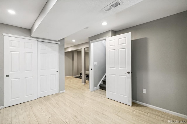 3612 Rosewalk Cir, Highlands Ranch, CO 80129 - unfurnished bedroom with light wood-style floors, recessed lighting, and a closet