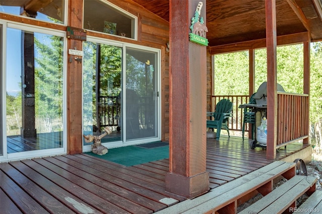 91 Canteen Way, Hartsel, CO 80449 - wooden terrace featuring a grill