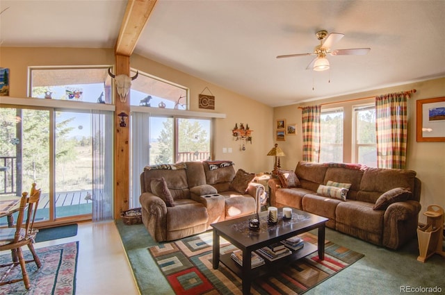 91 Canteen Way, Hartsel, CO 80449 - living room featuring a ceiling fan