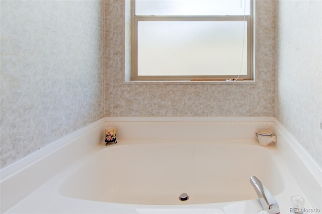 91 Canteen Way, Hartsel, CO 80449 - bathroom with wallpapered walls and a garden tub