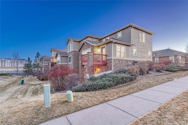 view of property exterior featuring stone siding