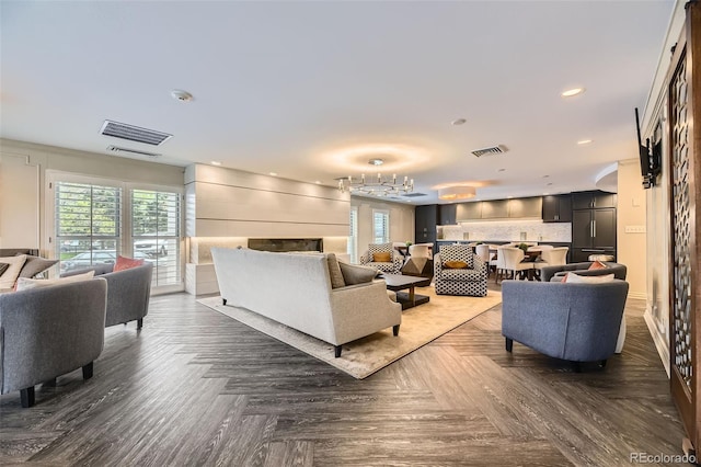 130 N Pearl St Unit 1001, Denver, CO 80203 - living room featuring recessed lighting and visible vents