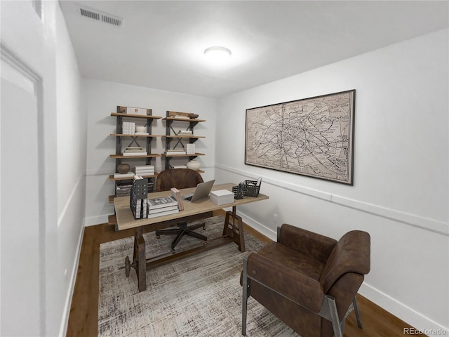 828 Mariposa St, Denver, CO 80204 - office with baseboards and wood finished floors