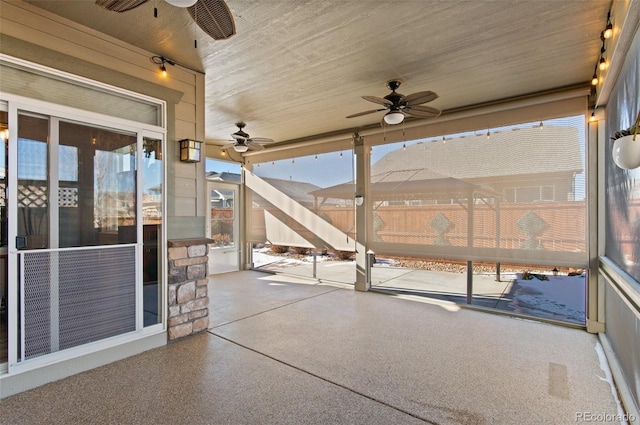 view of patio with ceiling fan