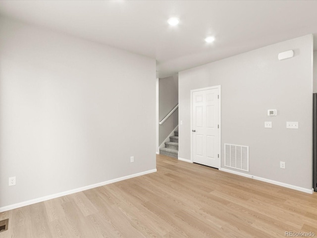 empty room featuring light hardwood / wood-style flooring