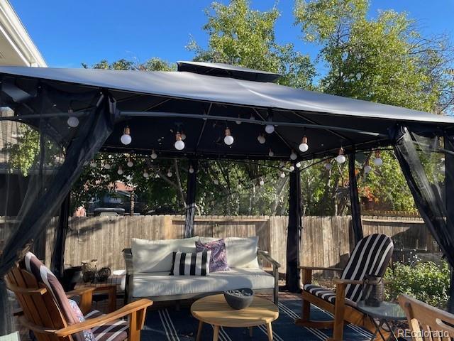 view of patio / terrace featuring a gazebo