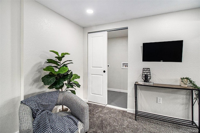 6775 Newland St, Arvada, CO 80003 - sitting room featuring carpet floors, baseboards, and recessed lighting
