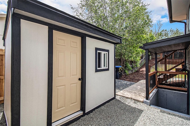 6775 Newland St, Arvada, CO 80003 - view of shed featuring stairs