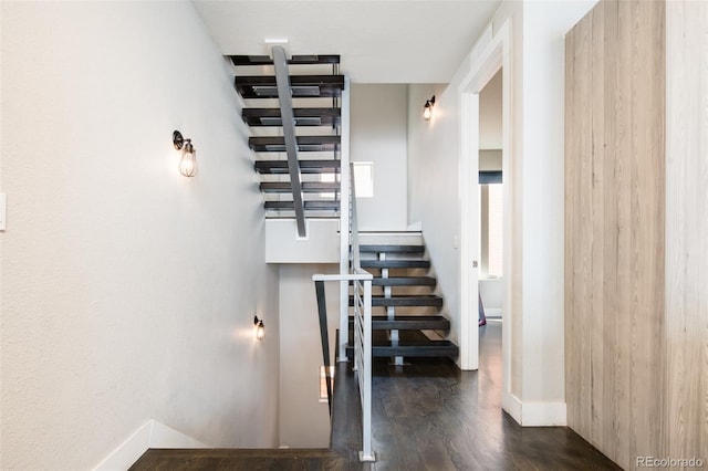 1323 Elati St Unit 3, Denver, CO 80204 - stairway with wood finished floors and baseboards