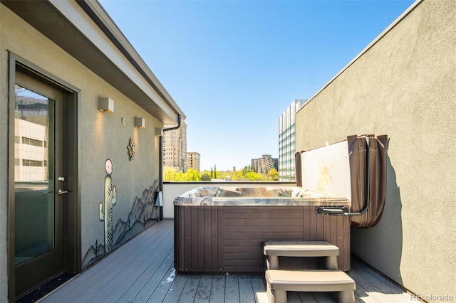 1323 Elati St Unit 3, Denver, CO 80204 - deck with a hot tub and a city view