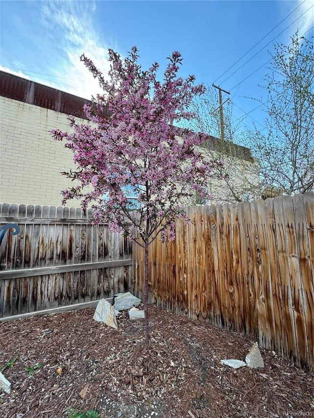 view of yard featuring fence