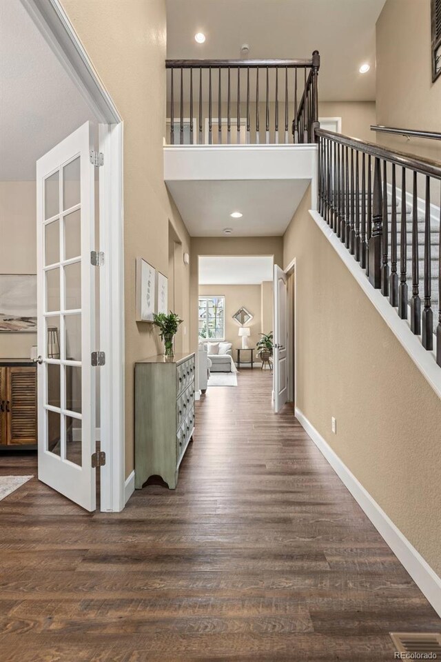 3319 Starry Night Loop, Castle Rock, CO 80109 - foyer with baseboards, wood finished floors, and recessed lighting