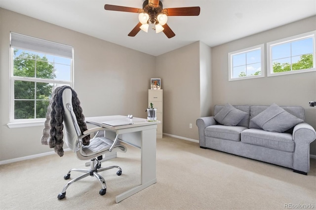 3540 Brushwood Dr, Castle Rock, CO 80109 - office with light colored carpet and a ceiling fan