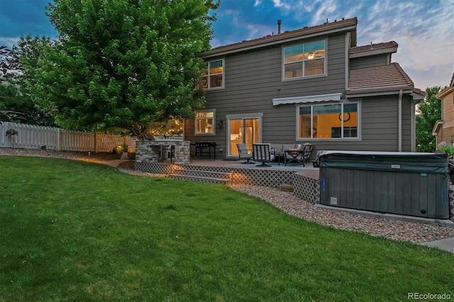 3540 Brushwood Dr, Castle Rock, CO 80109 - rear view of house with a hot tub