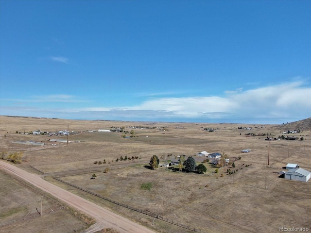 aerial view with a rural view